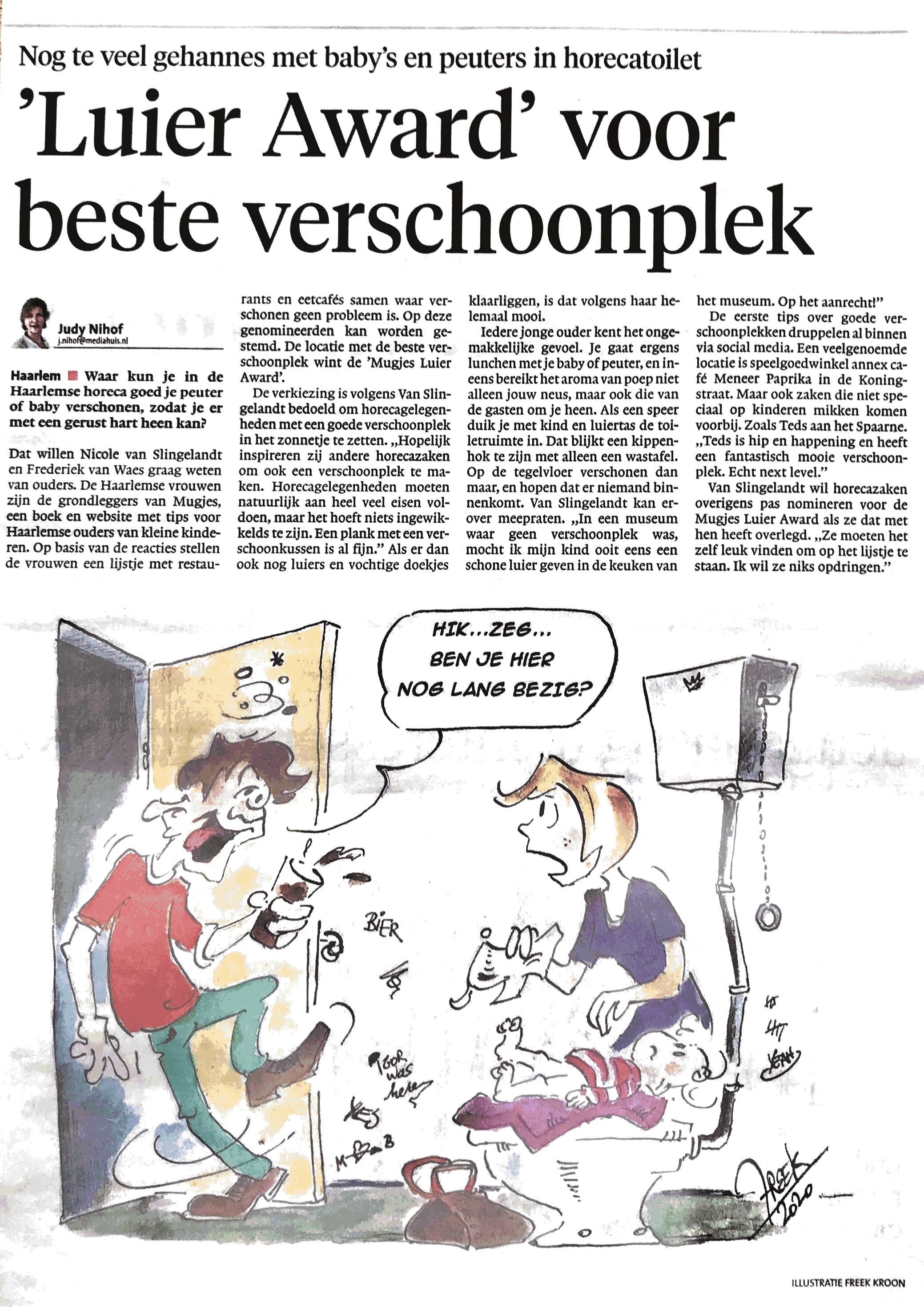 Haarlems Dagblad artikel Mugjes Luier Awards
